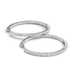 1.5 ctw Diamond VS/SI 20 MM Hoop Earrings 14k White Gold