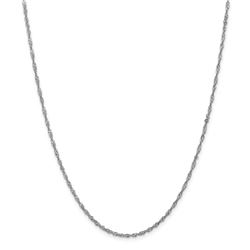 14k White Gold .5 mm Cable Rope Chain Necklace - 18 in.