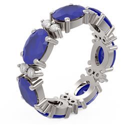 8.62 ctw Sapphire Ring 18K White Gold