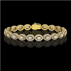 8.06 ctw Oval Cut Diamond Micro Pave Bracelet 18K Yellow Gold