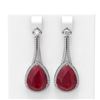 Image 1 : 23.35 ctw Ruby & Diamond Earrings 18K White Gold