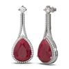 Image 2 : 23.35 ctw Ruby & Diamond Earrings 18K White Gold