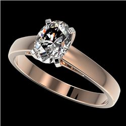 1.25 ctw Certified VS/SI Quality Oval Diamond Ring 10k Rose Gold
