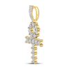 Image 2 : 10kt Yellow Gold Mens Round Diamond Ankh Cross Charm Pendant 1.00 Cttw