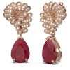 Image 2 : 7.73 ctw Ruby & Diamond Earrings 18K Rose Gold