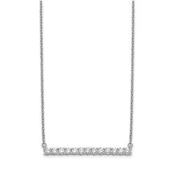 14k White Gold .65ct Diamond Bar Necklace - 18 in.