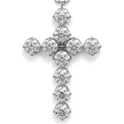 2 ctw Diamond Designer Cross Necklace 18K White Gold