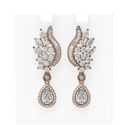 5.8 ctw Diamond Earrings 18K Rose Gold