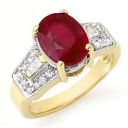 5.55 ctw Ruby & Diamond Ring 10k Yellow Gold