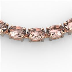 54 ctw Morganite Eternity Designer Necklace 14k Rose Gold