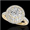 Image 1 : 2.09 ctw Certified Diamond Solitaire Halo Ring 10k Yellow Gold