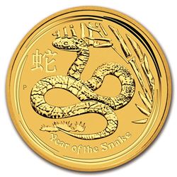 2013 Australia 1/4 oz Gold Lunar Snake BU (Series II)
