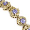 Image 3 : 38.1 ctw Tanzanite & Diamond Victorian Bracelet 14K Yellow Gold