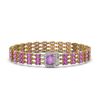 Image 1 : 20.93 ctw Amethyst & Diamond Bracelet 14K Yellow Gold