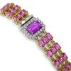 Image 2 : 20.93 ctw Amethyst & Diamond Bracelet 14K Yellow Gold