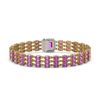 Image 3 : 20.93 ctw Amethyst & Diamond Bracelet 14K Yellow Gold