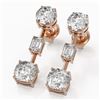 Image 1 : 3.5 ctw Cushion Cut Diamond Designer Earrings 18K Rose Gold