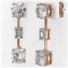 Image 3 : 3.5 ctw Cushion Cut Diamond Designer Earrings 18K Rose Gold