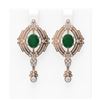 Image 1 : 11.24 ctw Emerald & Diamond Earrings 18K Rose Gold