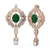 Image 2 : 11.24 ctw Emerald & Diamond Earrings 18K Rose Gold