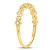 Image 3 : 10kt Yellow Gold Womens Round Diamond Stackable Band Ring 1/6 Cttw