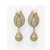 Image 1 : 4.77 ctw Diamond Golden Pearl Earrings 18K Yellow Gold