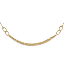 14k Gold Polished & Textured Fancy Link Necklace