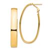 Image 1 : 14k Yellow Gold Oval Omega Back Hoop Earrings - 7x22 mm