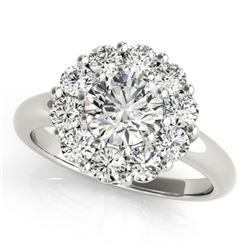 1.38 ctw Certified VS/SI Diamond Halo Ring 18k White Gold