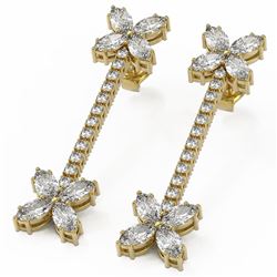 4.42 ctw Marquise Diamond Designer Earrings 18K Yellow Gold