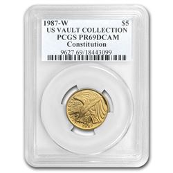 1987-W Gold $5 Commem Constitution PR-69 PCGS