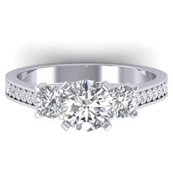 1.75 ctw Certified VS/SI Diamond 3 Stone Ring 14k White Gold