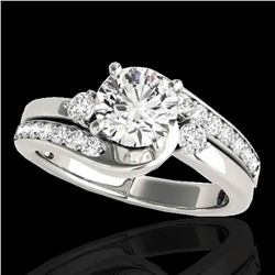 1.75 ctw Certified Diamond Bypass Solitaire Ring 10k White Gold