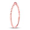 Image 3 : 10kt Rose Gold Womens Round Ruby Diamond Stackable Band Ring .03 Cttw