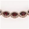 Image 3 : 50.08 ctw Garnet & Diamond Micro Pave Halo Necklace 10k Rose Gold