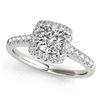 1.16 ctw Certified VS/SI Cushion Diamond Halo Ring 14k White Gold