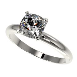 1.25 ctw Certified VS/SI Quality Cushion Cut Diamond Ring 10k White Gold