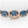 90 ctw London Blue Topaz & VS/SI Diamond Micro Necklace 14k Rose Gold