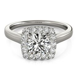 1.37 ctw Certified VS/SI Diamond Halo Ring 14k White Gold