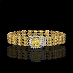 25.15 ctw Citrine & Diamond Bracelet 14K Yellow Gold