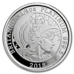 2018 Great Britain 1/4 oz Proof Platinum Britannia