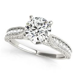 0.98 ctw Certified VS/SI Diamond Antique Ring 18k White Gold