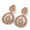 Image 3 : 3 ctw Diamond & Pearl Earrings 18K Rose Gold
