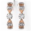 Image 2 : 4 ctw Diamond Designer Earrings 18K Rose Gold
