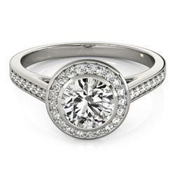 1.3 ctw Certified VS/SI Diamond Solitaire Halo Ring 14k White Gold