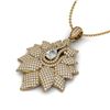Image 1 : 3 ctw Micro Pave VS/SI Diamond Designer Necklace 18k Yellow Gold