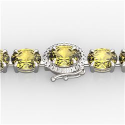 29 ctw Citrine & VS/SI Diamond Micro Pave Bracelet 14k White Gold