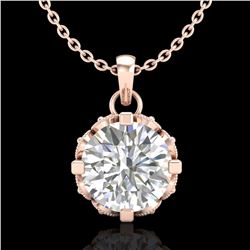 1.14 ctw VS/SI Diamond Solitaire Art Deco Stud Necklace 18k Rose Gold