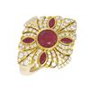 Image 3 : 2.32 ctw Ruby & Diamond Ring 18K Yellow Gold