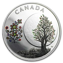 2018 Canada 1/4 oz Silver $3 The Thirteen Teachings Flower Moon